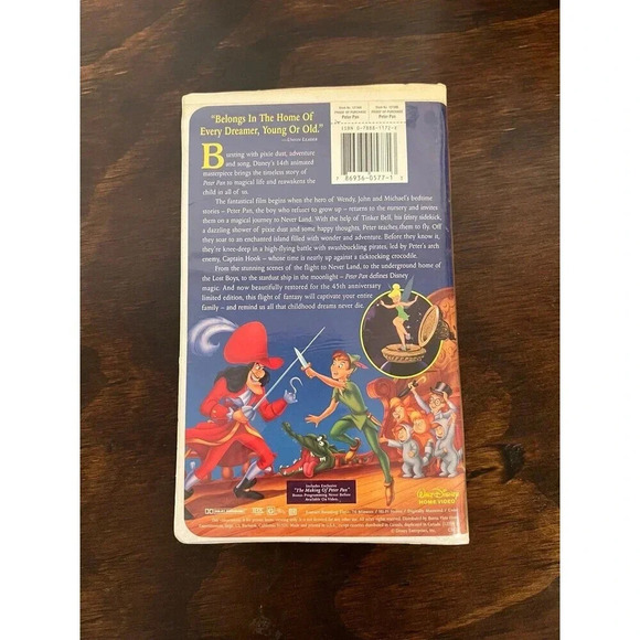 Disney Peter Pan Fully Restored 45th Anniversary Edition VHS - Picture 3 of 8